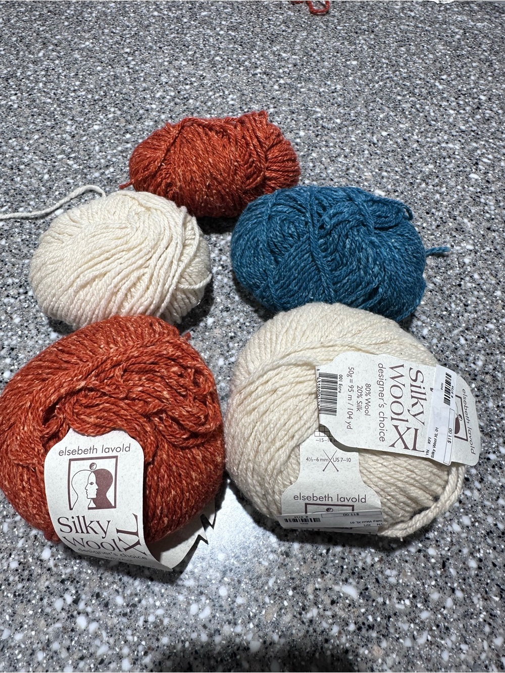 Yarn Bundle in Rust, Teal, and Cream